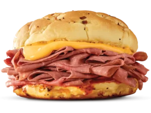 Classic Beef 'n Cheddar sandwich with roast beef and cheddar cheese.