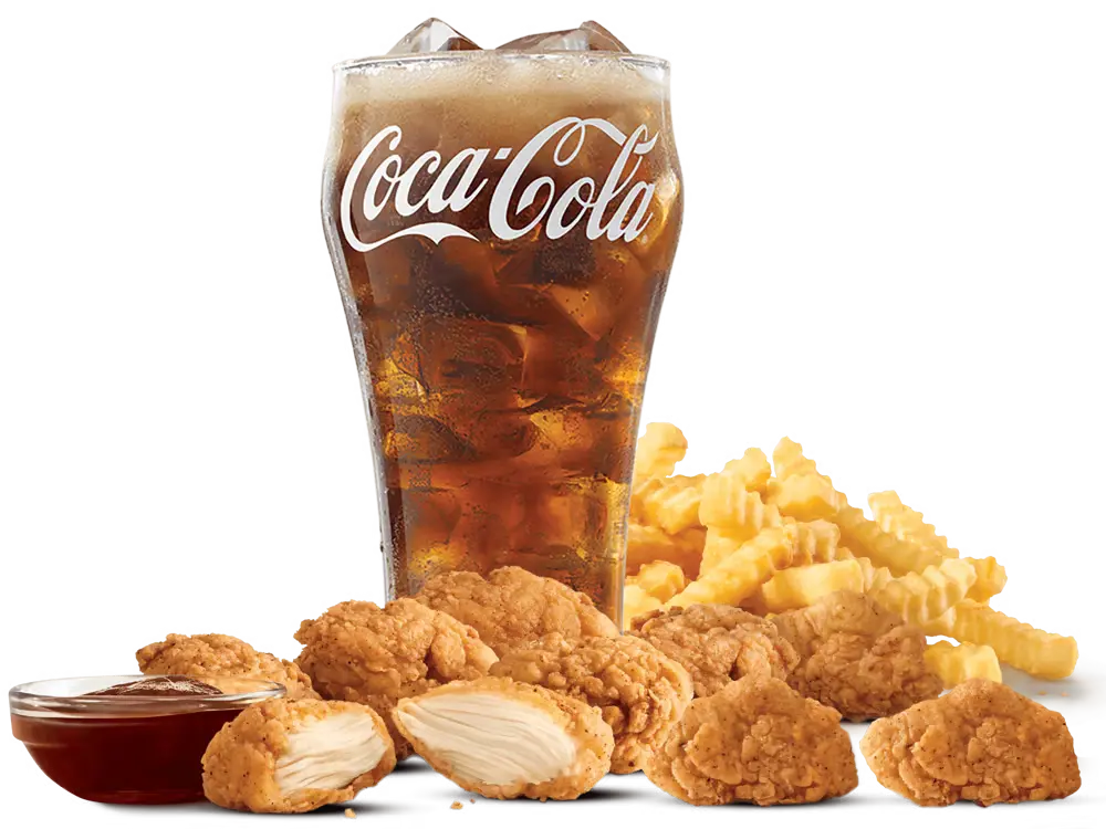 Premium 9PC Chicken Nuggets Meal with nine crispy nuggets and sides.